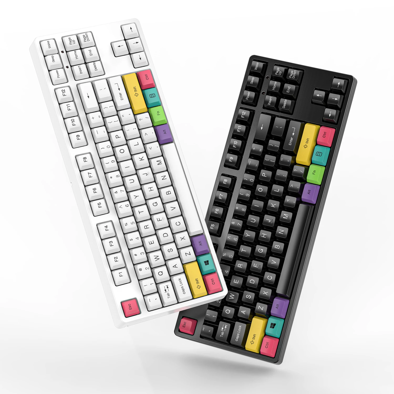 Teclado de aluminio NK100 con cable RGB DYE sub PBT, 87 teclas, Puerto tipo c, Teclado mecánico personalizado