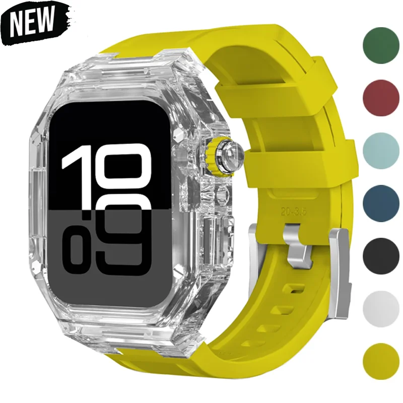 42mm 46mm Silicone Strap+Case for Apple Watch Series11 10 Drop Resistant Protective Cover For iWatch waterproof sport band
