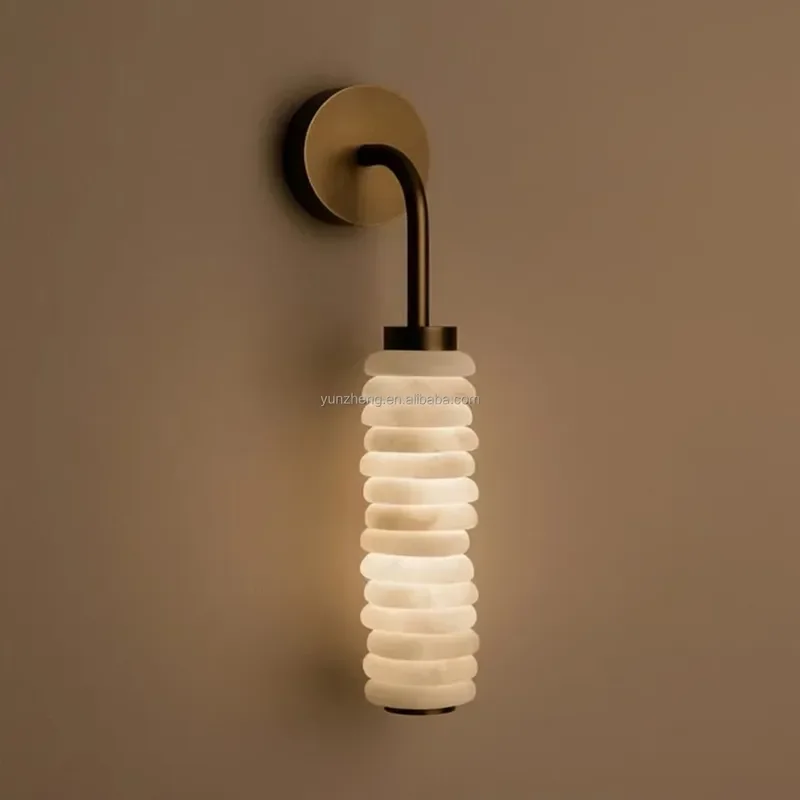 for New Fashion Nordic Creative Alabaster Round Wall Lamp Hotel Bedroom Bedside Designer Recommended Style Atmosphere