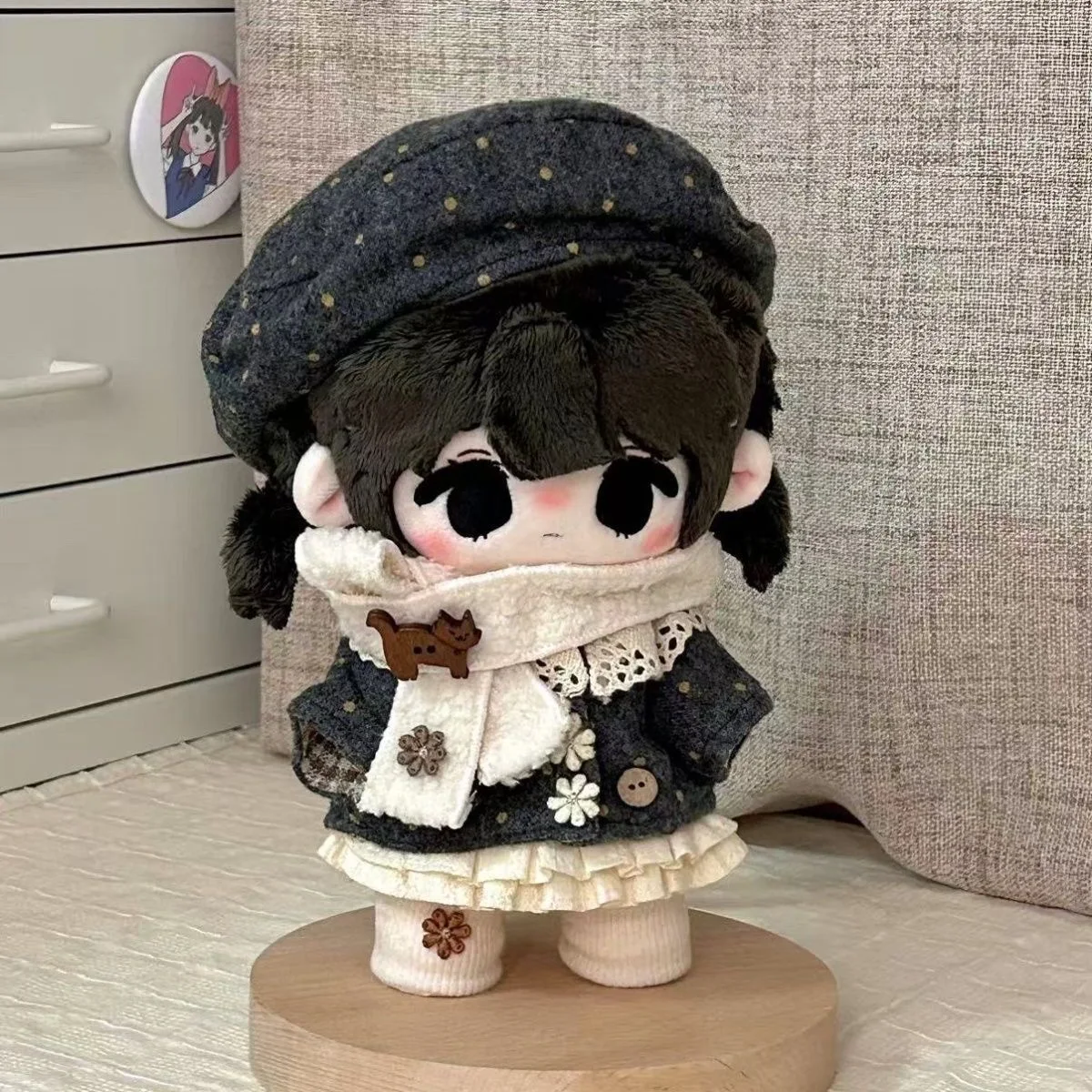 

10/20cm Cotton Doll Clothes Mini Clothes Mori Girl Style Autumn Coat Skirt Scarf Hat Outfit For Cotton Stuffed Dolls Toys Gift