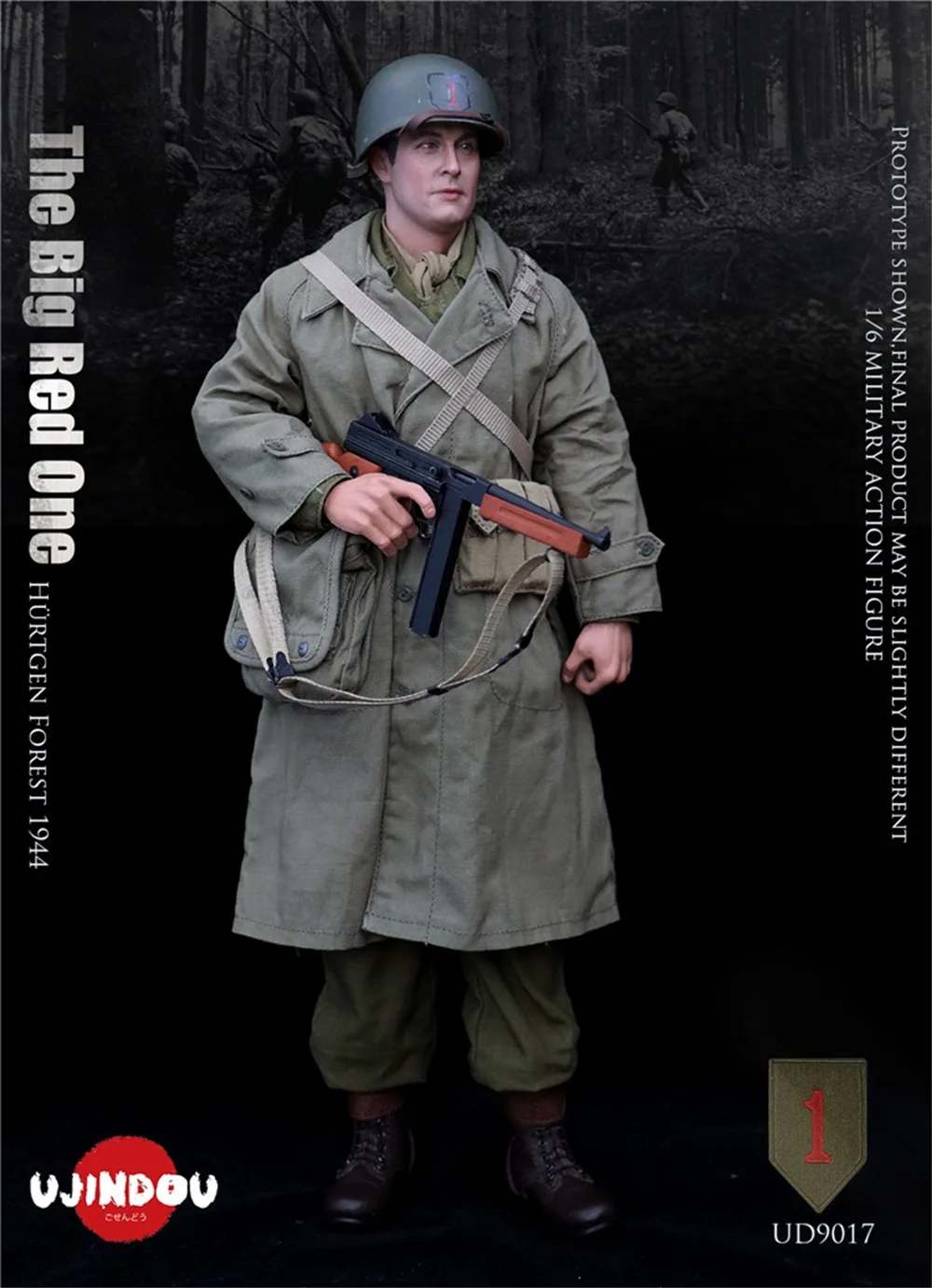 

1/6 UJINDOU UD9017 WWII The Big Red One U.S. Army Infantryman Hürtgen Forest 1944 Military Long Overcoat Raincoat Cloak Model