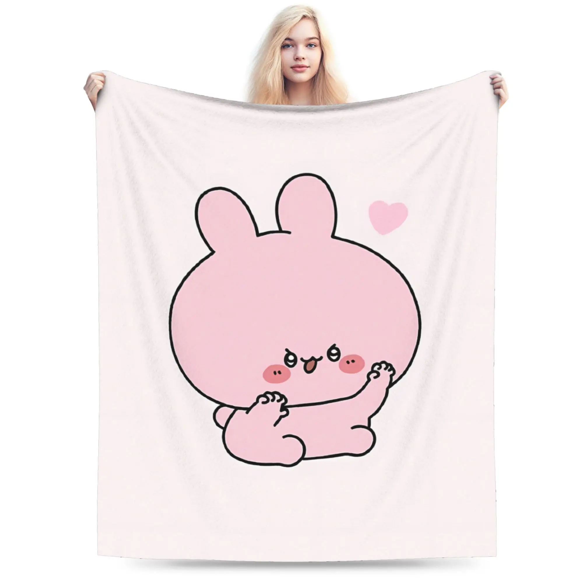 A-Asamimichaan Asleep Cute Asamimi Blankets  Super Soft Plush Throw Blanket For Boy Girl Living Room Flannel Bedspread Bed Cover