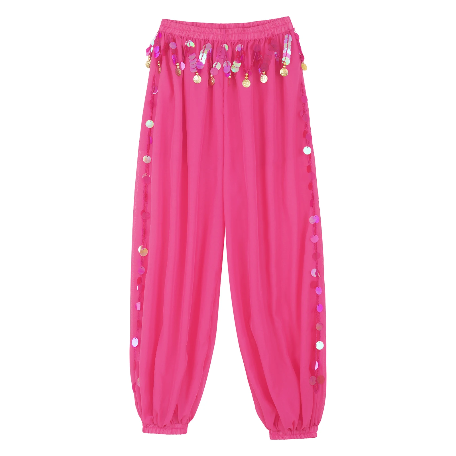 レディースベリーダンスカーニバルコスチュームハーレムパンツスパンコールタッセルパンツトライバルアラビアダンスパフォーマンスルーズパンツダンスウェア