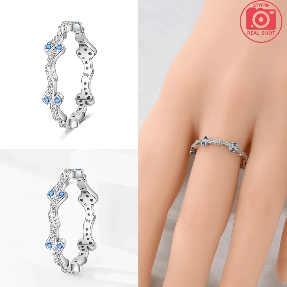 

Новинка 2023 года, оригинальное кольцо с синей геометрической формой океана и цирконием, женский аксессуар, подарочное кольцо из стерлингового серебра 925 пробы, комплект ювелирных изделий для подруги