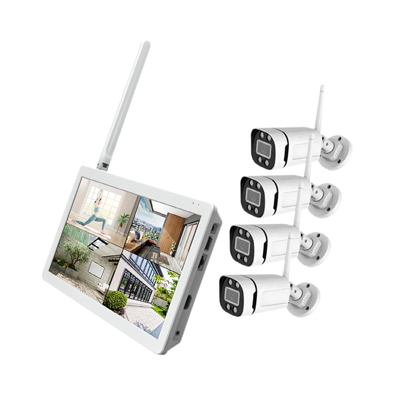 wifi display kit 4 channel 1080P wirell IP security home Camcorder security system NVR Kit with audio