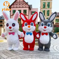 Giant Plush Furry Rabbit Inflatable Costume 2m/2.6m Easter Bunny Cosplay Fancy Dress Events Party Carnival Funny Props