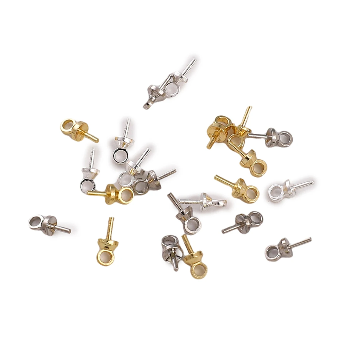 10pcs 3x7mm Copper Charms Screw Eye Bails Beads End Caps Clasps Pins Connectors For DIY Pendant Jewelry Making Accessories