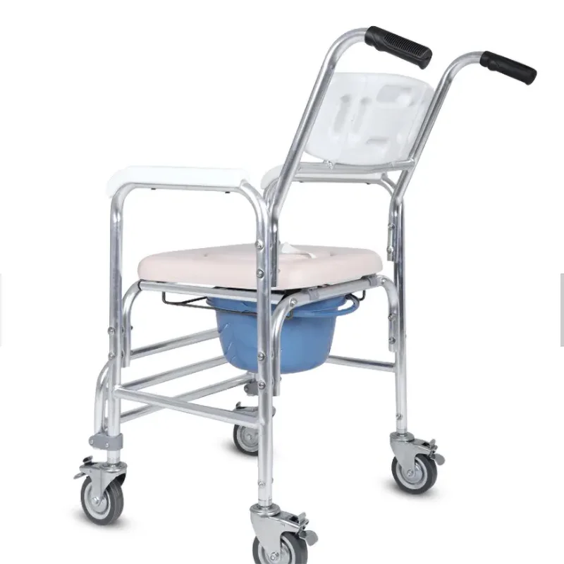 Good Quality Elderly Toilet Commode Chair With Detachable Footrests And Splash Guard