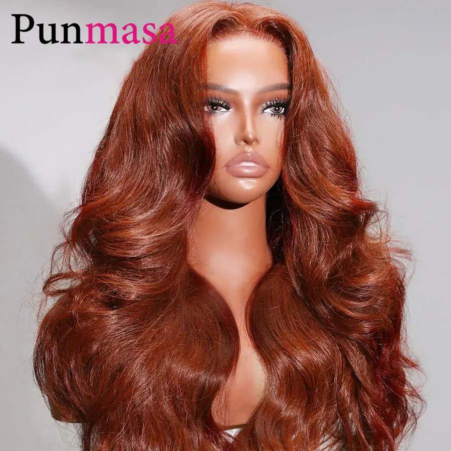 

Reddish Brown 13x4 13x6 HD Lace Front Human Hair Red Brazilian 30 Inch Body Wave 100% Human Hair Lace Frontal Wigs For Women