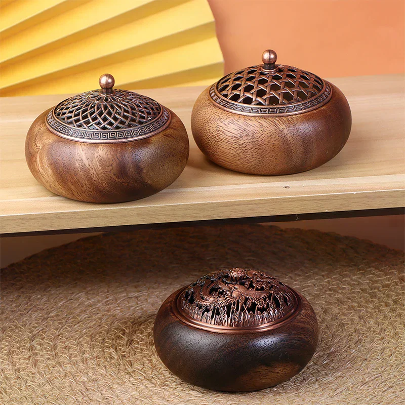 Solid Wood Pan Incense Burner, Indoor Aromatherapy Burner With Sandalwood Incense, Tea Ceremony ,prayer Rooms, Yoga Decoration