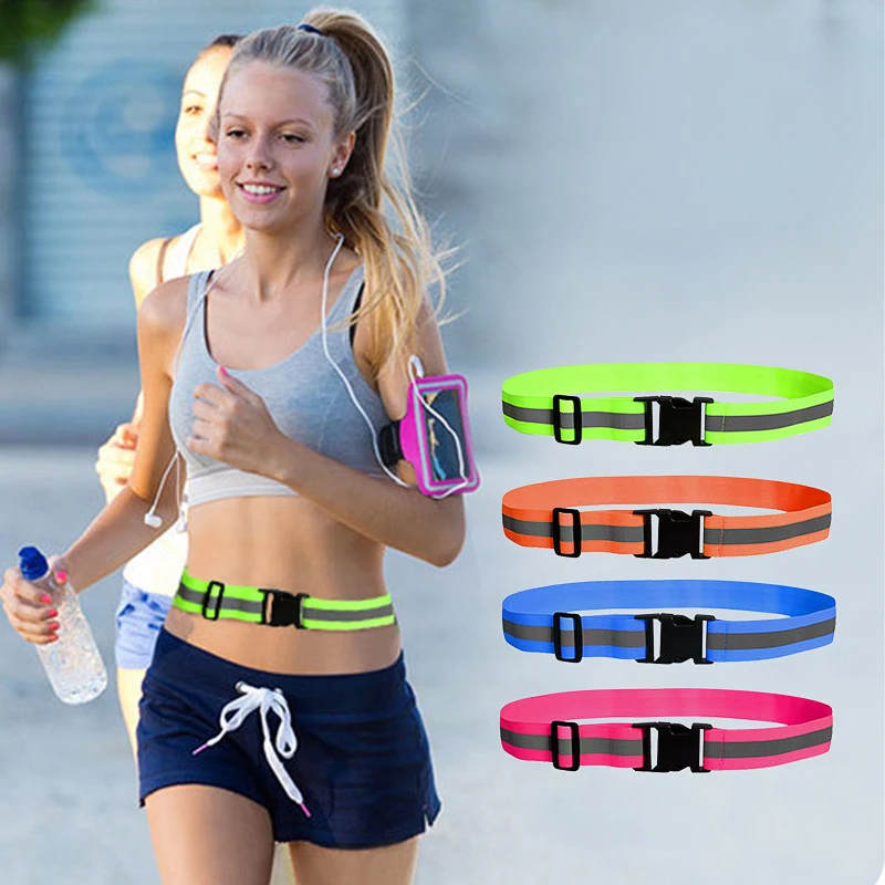 Groene Reflecterende Riem Night Running Rit Verstelbare Veiligheid Elastische Band Kid Adult Voor Running Hoge Zichtbaar Night Veiligheid Levert