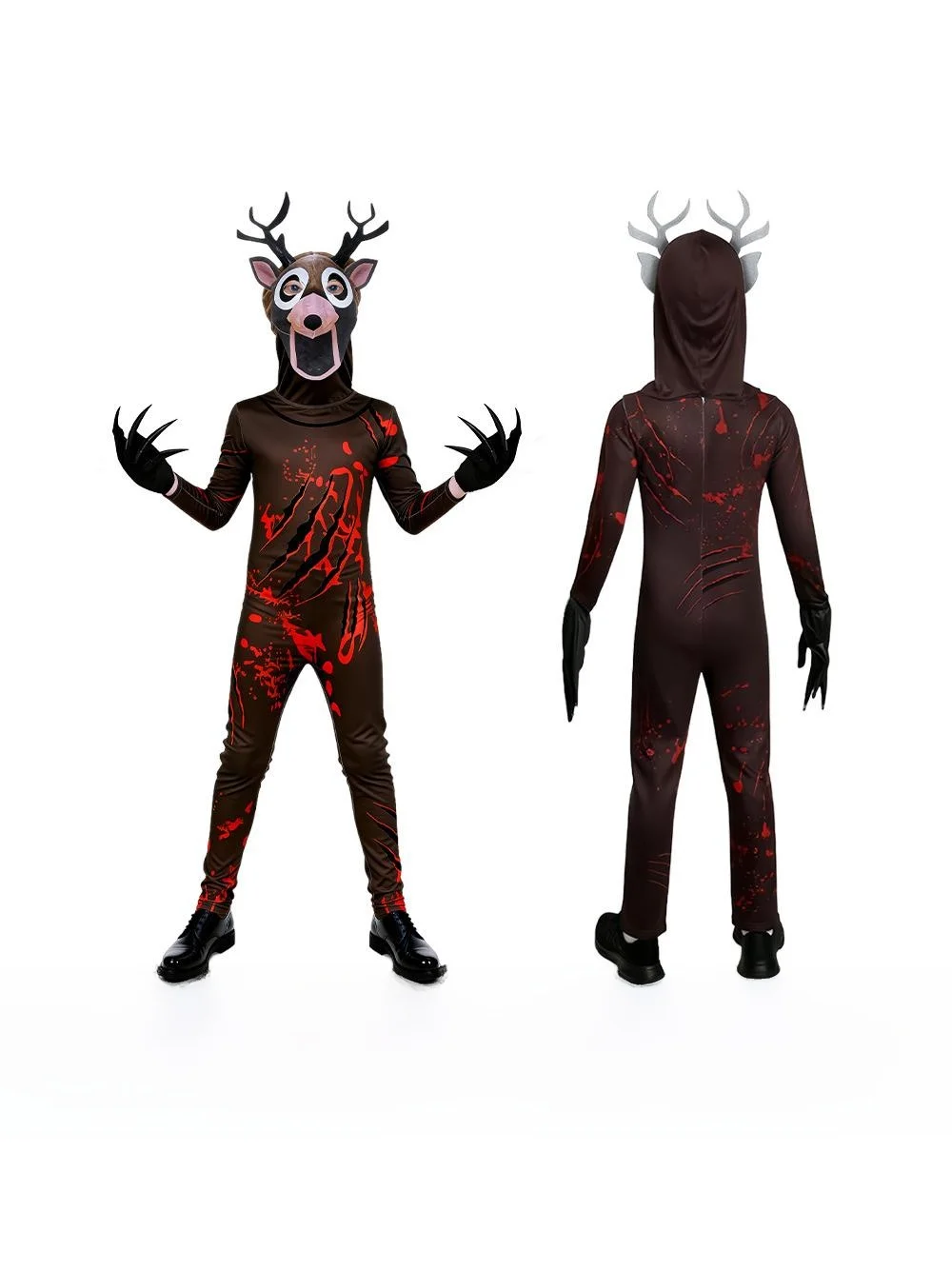 

Костюм-комбинезон на Хэллоуин: Олень, Монстр, Сова. Страшный игровой костюм из полиэстера, подходит для молодежи, производство Китай.