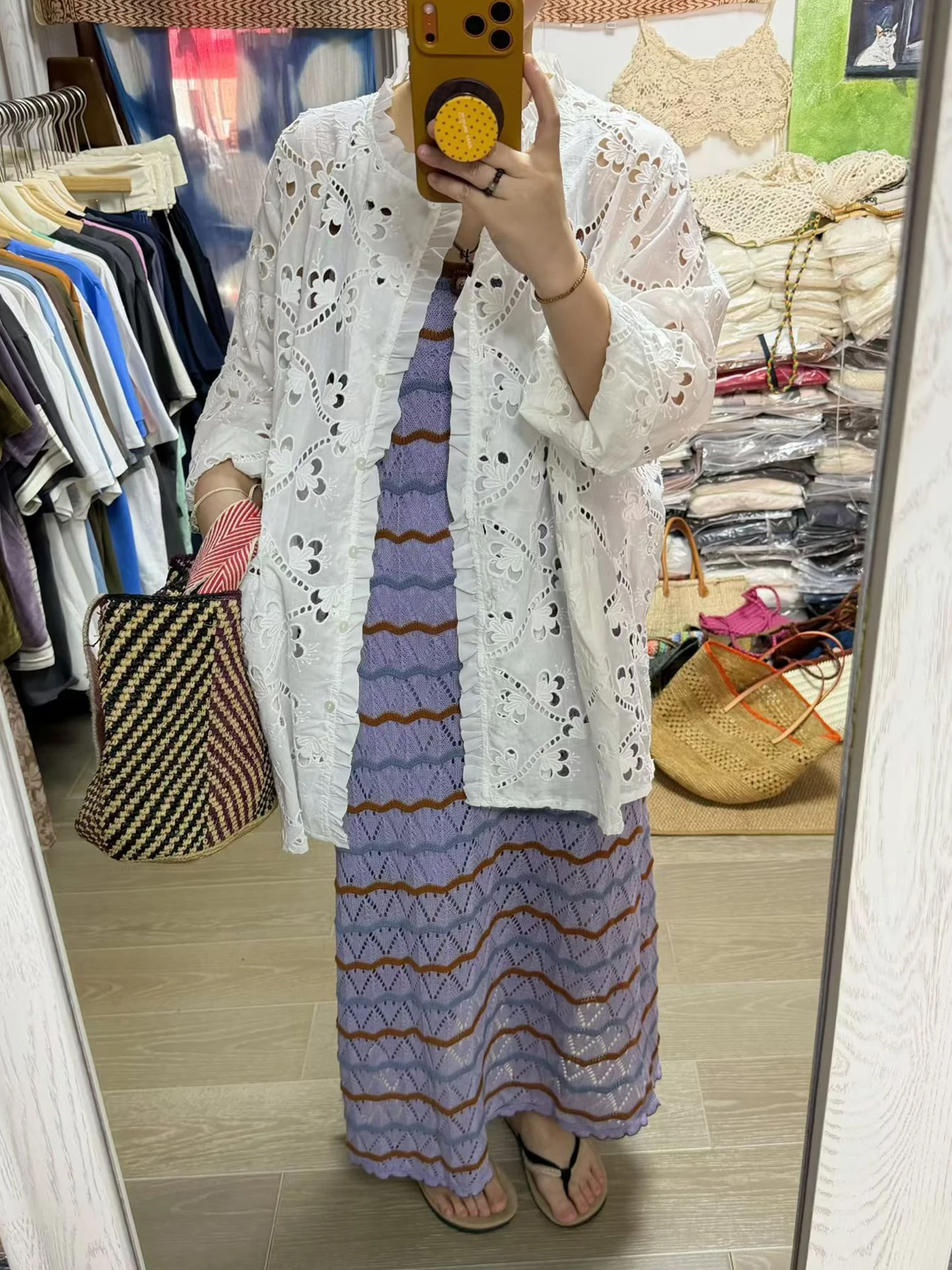 

Retro Style Dream Weaving Cloud Pattern Purple Apricot plus Size Women's Maxi Dress Spring Summer Season Sleeveless round Neck