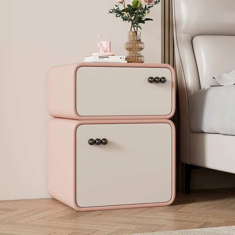 Solid wood bedside table ultra-narrow cream wind new simple modern installation-free floor Internet celebrity mini creative