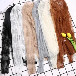 Korea Style Mesh T Shirt Lace Flower Under Shirt Long Sleeve Transparent Tshirt Sexy Black Lace See Through Mesh Tee Tops Women