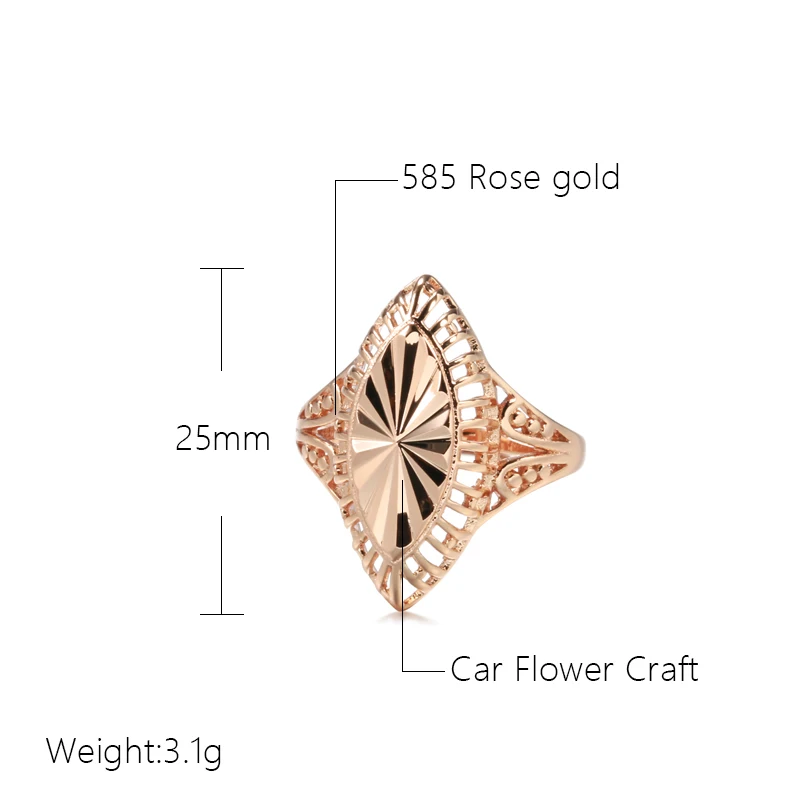 SYOUJYO Antique Brass Rings For Women Original Design Luxury Marquise Shape Lathes-carved Big Size Easy Matching Jewelry