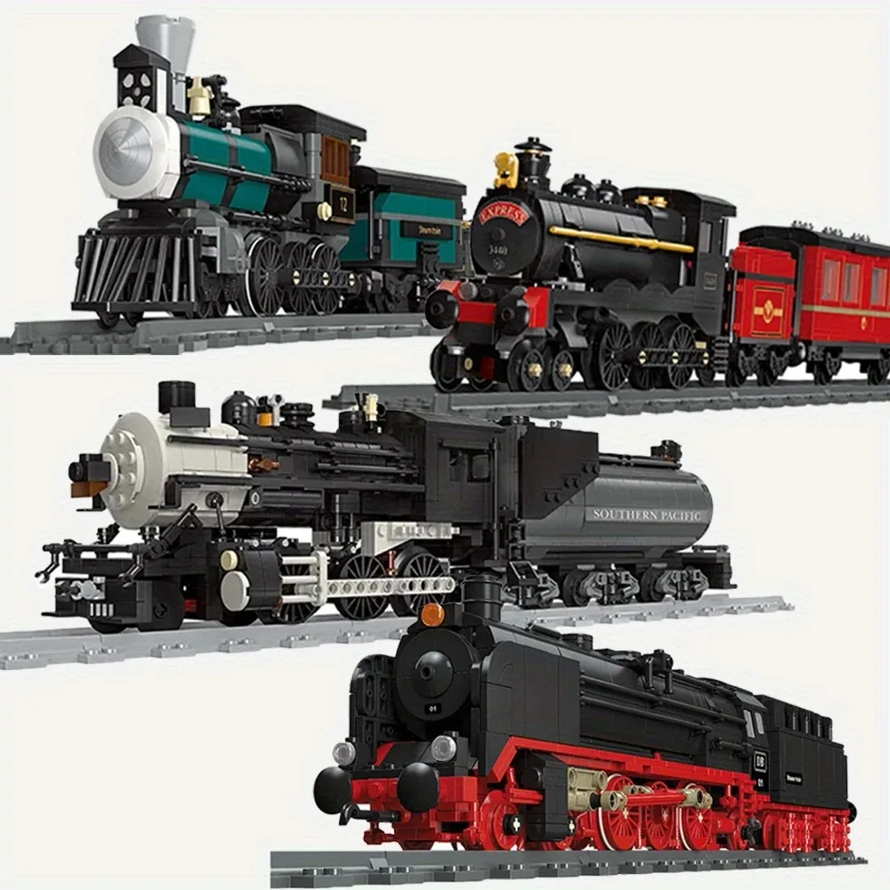 Steam Train Railway Express Module Brick Building Toy Gift - Build your Mini Railway Express with modular building blocks!