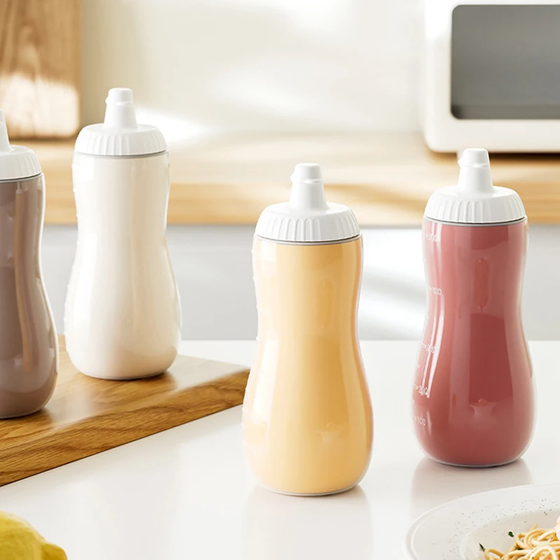 500ML Large Squeeze Condiment Bottles With Nozzles Ketchup BBQ Sauces Olive Oil Bottle Dispenser Squeeze Sauce Bottle