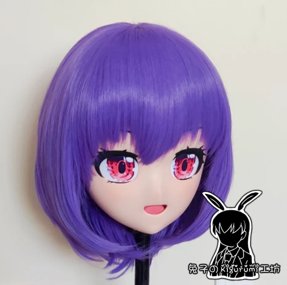 (RB2437) Personalizza la testa piena di qualità fatta a mano femminile/ragazza in resina anime giapponese personaggio dei cartoni animati Kig Cosplay Kigurumi maschera