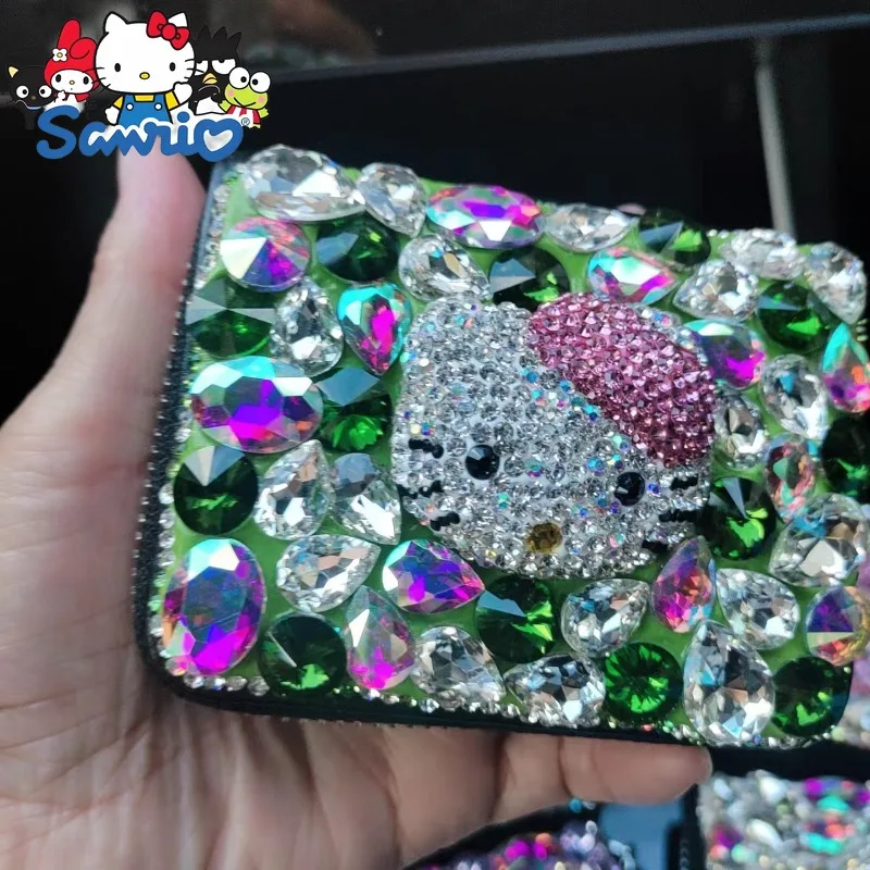 Hello Kitty's New Diamond-studded Card Holder, Cartoon Women's Card Holder, Large Capacity, Fashionable Credit Card Holder
