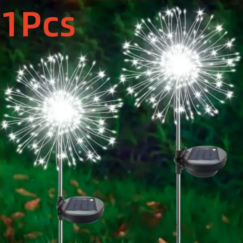 Solar-Feuerwerkslampe für Außenbereich - 8 Beleuchtungsmodi IP65 LED-Kugelform für Garten, Wege, Hochzeiten, Partys & Festdekoration