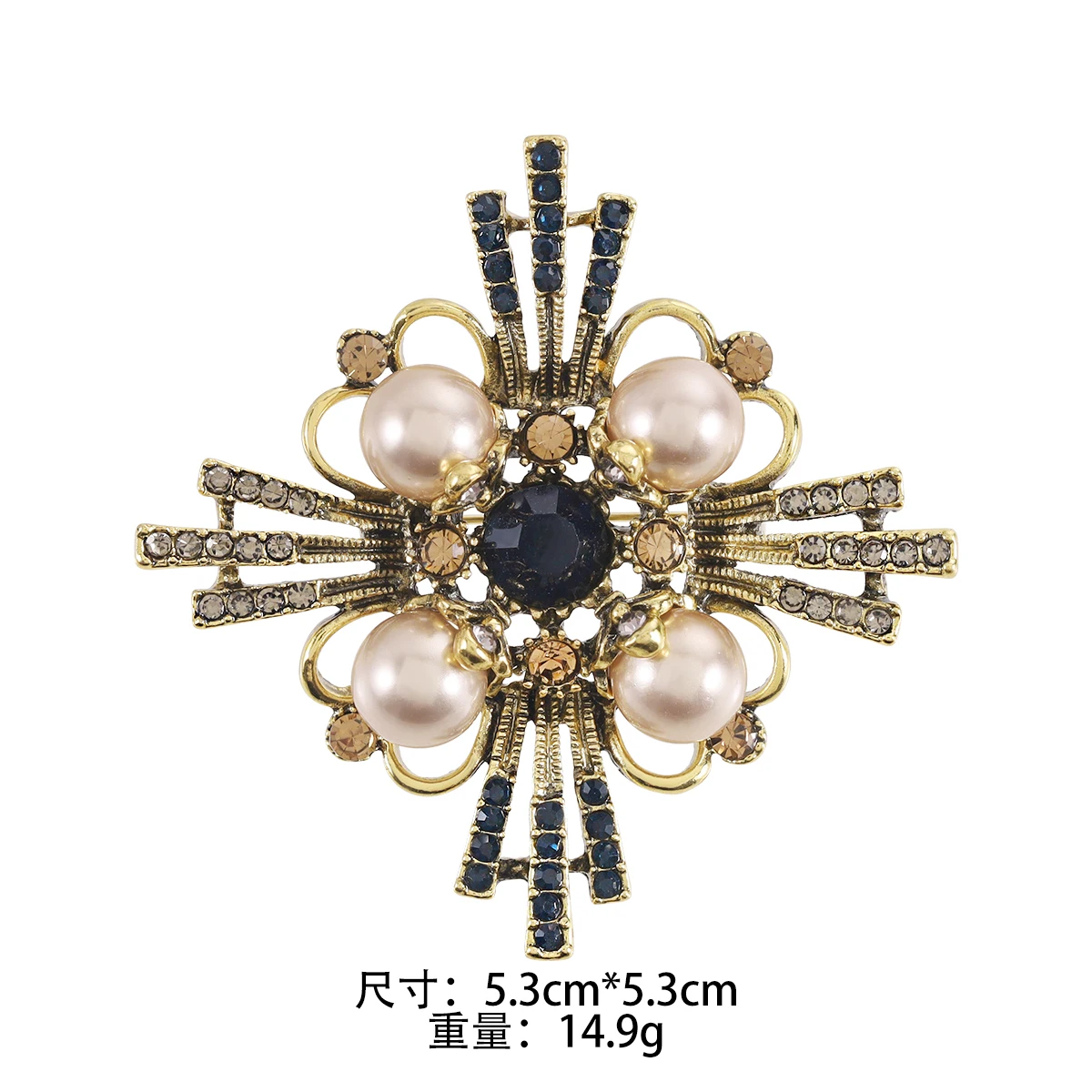 WEIMANJINGDIAN Brand New Arrival Assorted Styles Vintage Crystal Rhinestones Decor Brooch Pins