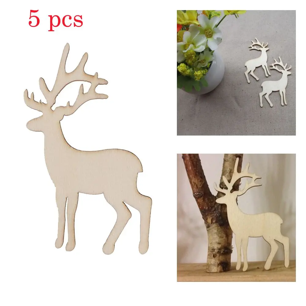 Decor Craft Embellishment DIY Tools Christmas Tree Hanging Christmas Decorations Wooden Elk Decor Reindeer Hanging Card