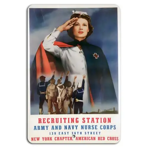 Join the Army  Navy Nurse Corps: Serve with Pride!-Aluminum-tin sign