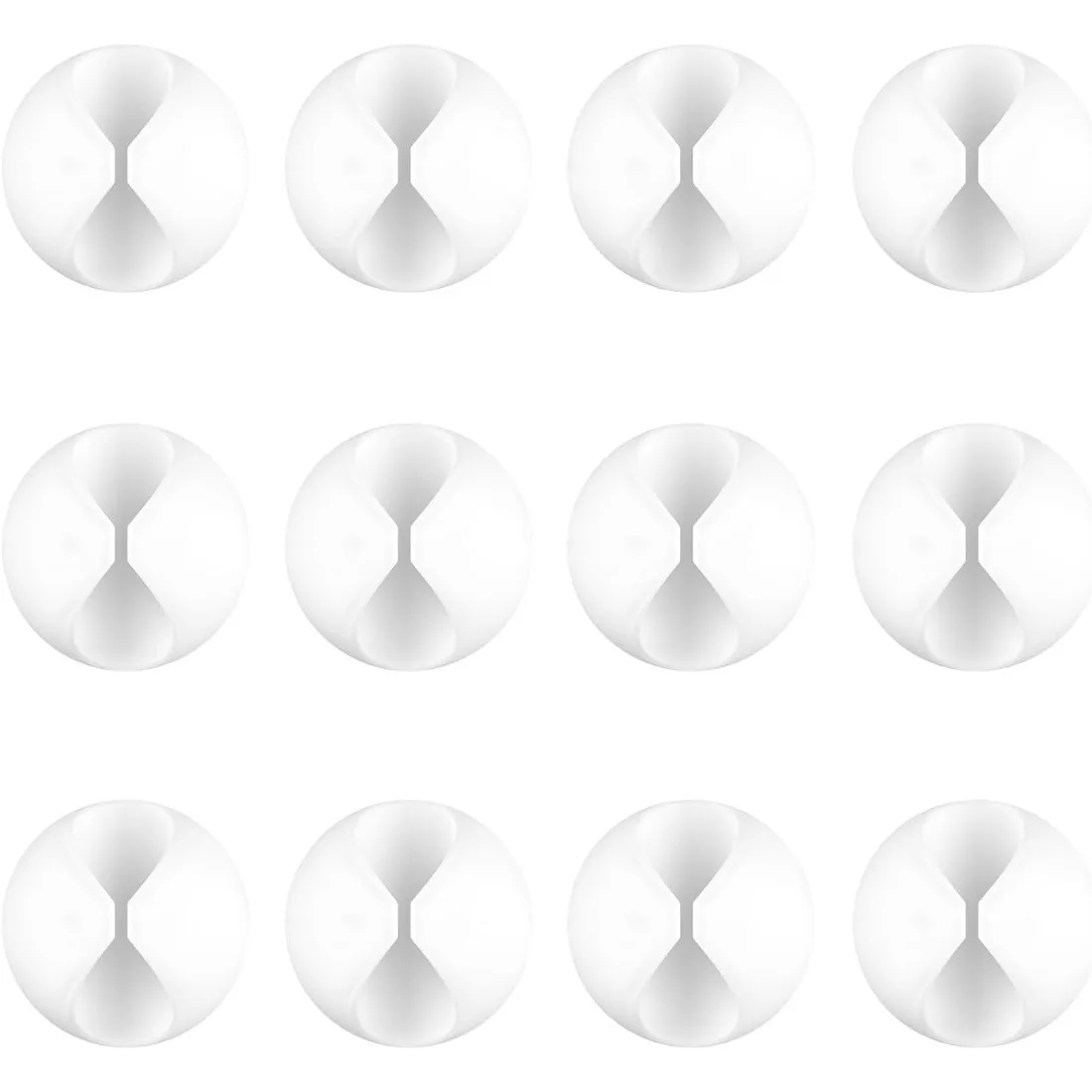 12 Pack White Self-adhesive Cable Clips Durable Wire Organizer Cord Holder Sticky Cable Management Clips for Desk Home Bedroom Office Car Indoor Wire Storage