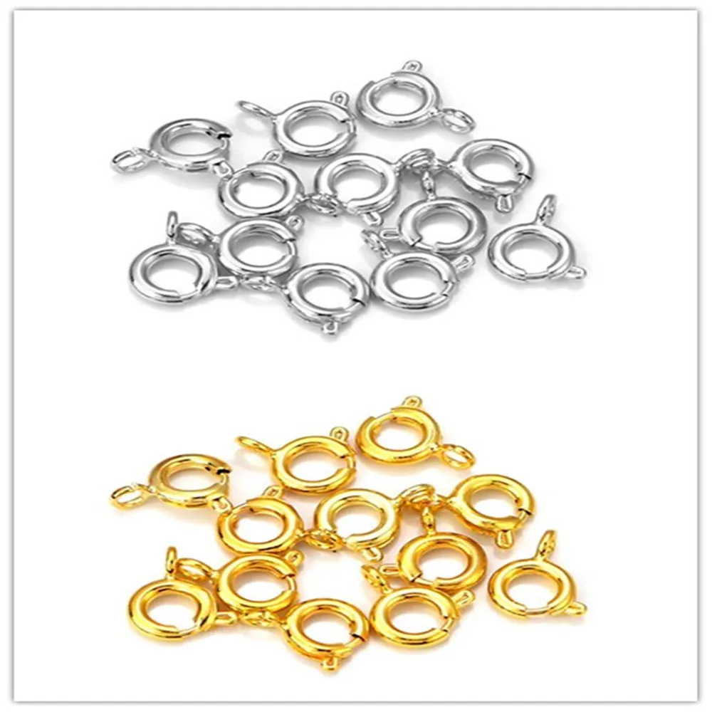 

10pcs Best Quality 6mm 18K Gold/Silver Filled Spring Ring Clasps Hooks Connection for Necklace Bracelet DIY Buckle Handmade