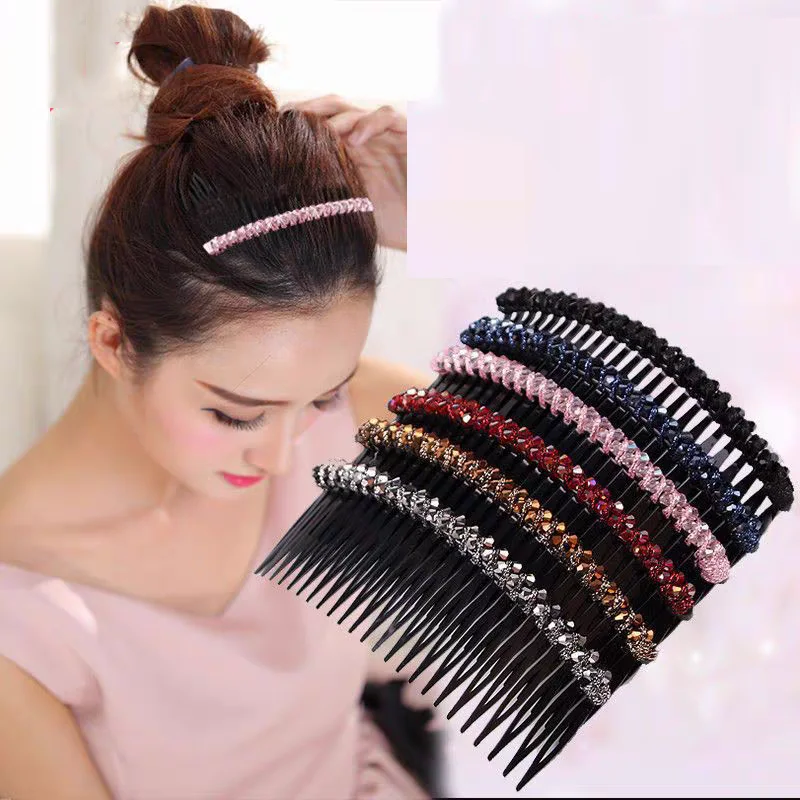 

2pc Sweetly Crystal Hair Comb Cute Hairpin Headband for Women Girls Fashion Hair Styling Tool Accessories