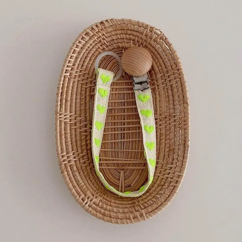 مصاصة الوليد سلسلة اليدوية الفلورسنت القلب حزام الحلمة حامل كليب L8RB #2