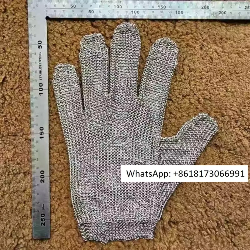 

Welding stainless steel ring anti cutting gloves for slaughtering, fish killing, and anti piercing labor protection gloves