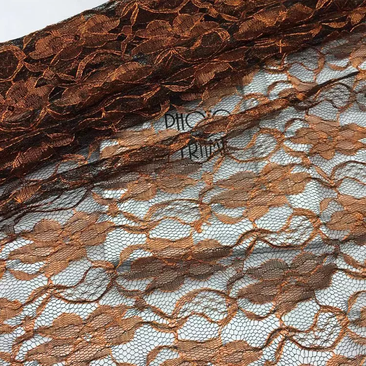 Orchid Lace Fabric Gold Thread Embroidery Craft Orchid Pattern Two-tone Mesh Fabric Soft