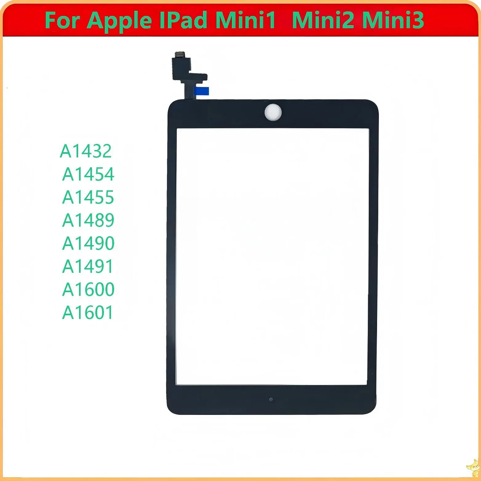AAA Touch Screen For iPad MINI1 MINI2 MINI3 A1432 A1454 A1600 A1601 MINI 1 2 3 Panel Digitizer Front Glass Replacement Parts