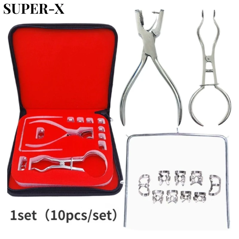 

12 шт./компл., стоматологический перфоратор, резиновые плоскогубцы для сверления плоскогубцев, ортодонтический набор из нержавеющей стали, стоматологические инструменты с рамкой