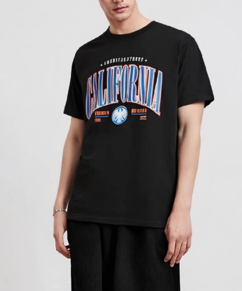 

Letter Graphic Cotton New Summer Mens T Shirt Hip Hop TShirts Mens Oversize Short Sleeve Casual Baggy Men Streetwear Top Tees