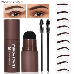 YOUNG VISION Eyebrow Stamp Kit Hair Line Powder Facial Shaping Shadow Powder Multifunctional Eyebrow Powder Includes Brush