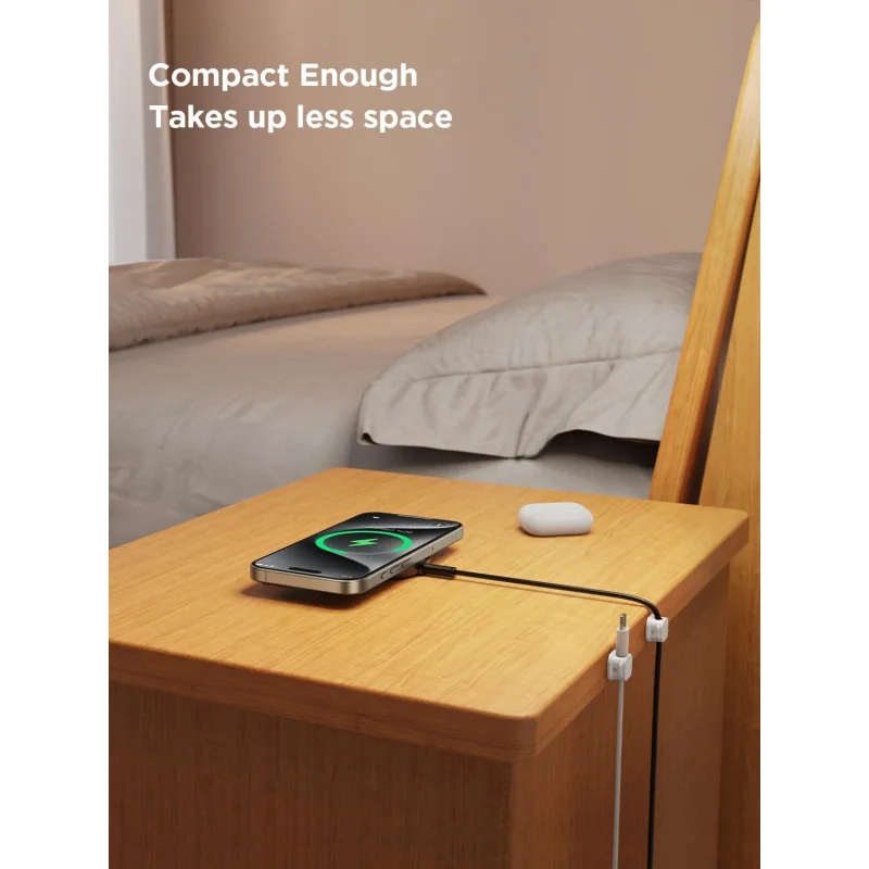 6 Magnetic Clips [Smooth Adjustable] Cord Holder, Under Desk Management, Adhesive Wire Holder Keeper Orga