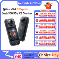 【EU Ship】Insta360 X5 Action Camera 8K 30fps Replaceable Lenses Triple AI Chip Superior Low Light 185 Mins Run Life Insta360 X5