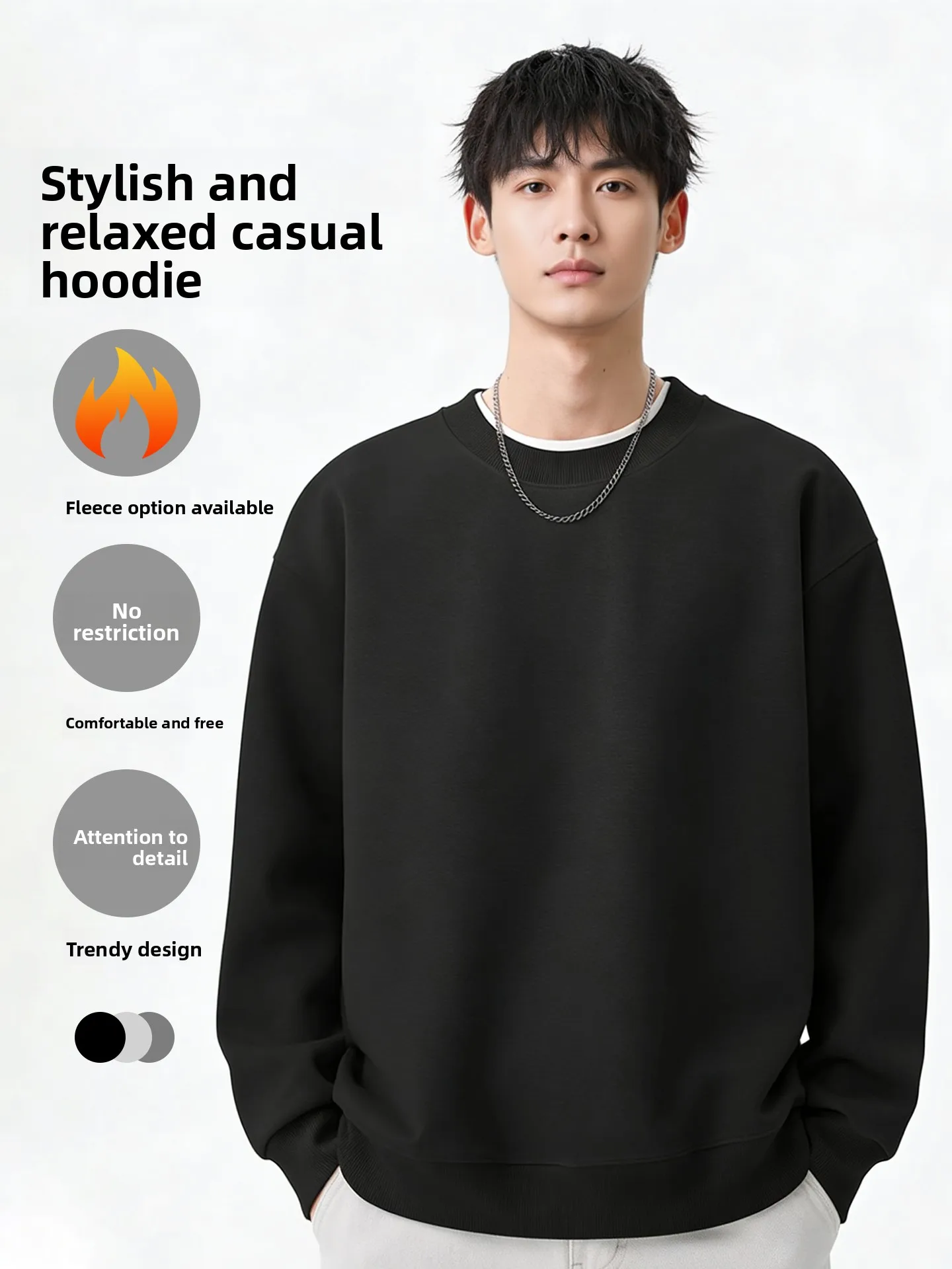 

Утепленная флисовая толстовка с круглым вырезом, мужская зимняя теплая свободная кофта, базовый топ, верхняя одежда для пар, повседневная хлопковая одежда