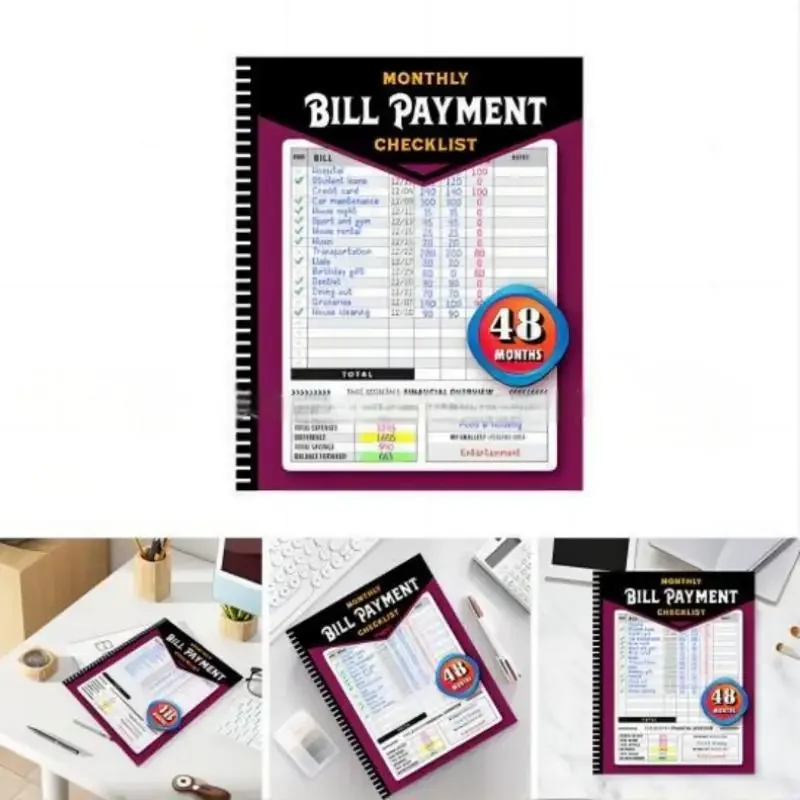 Bill Payment Management Book Bookkeeping Funds Flow Notebook Portable Spiral Booklet Financial Statement of Accounts