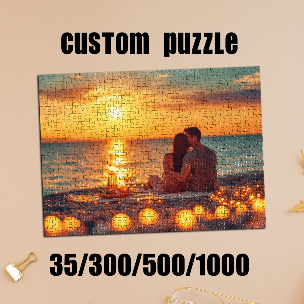35/300/500pcs  couple Custom Picture Custom DIY Personalised Photo Puzzles Customizable Poster For Kids Toy Educational toy