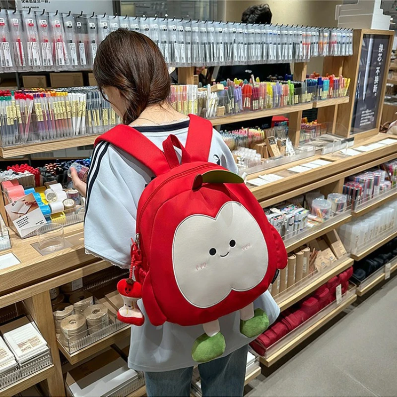 New arrivalcute apple backpack cartoon large capacity student school bag travel casualwork clothing lightweight backpack
