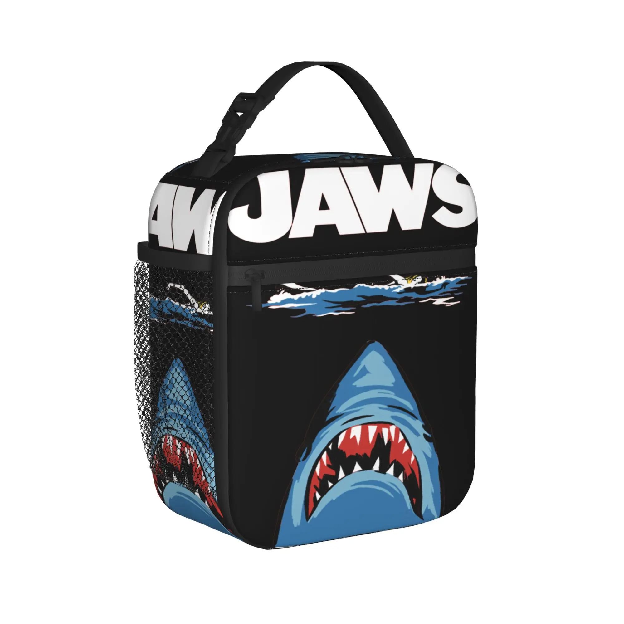 Jaws 50th Anniversary Poster Lunch Bag Picnic Portable Zipper Thermal Lunch Bags For Unisex Waterproof Graphic Design Cooler Bag