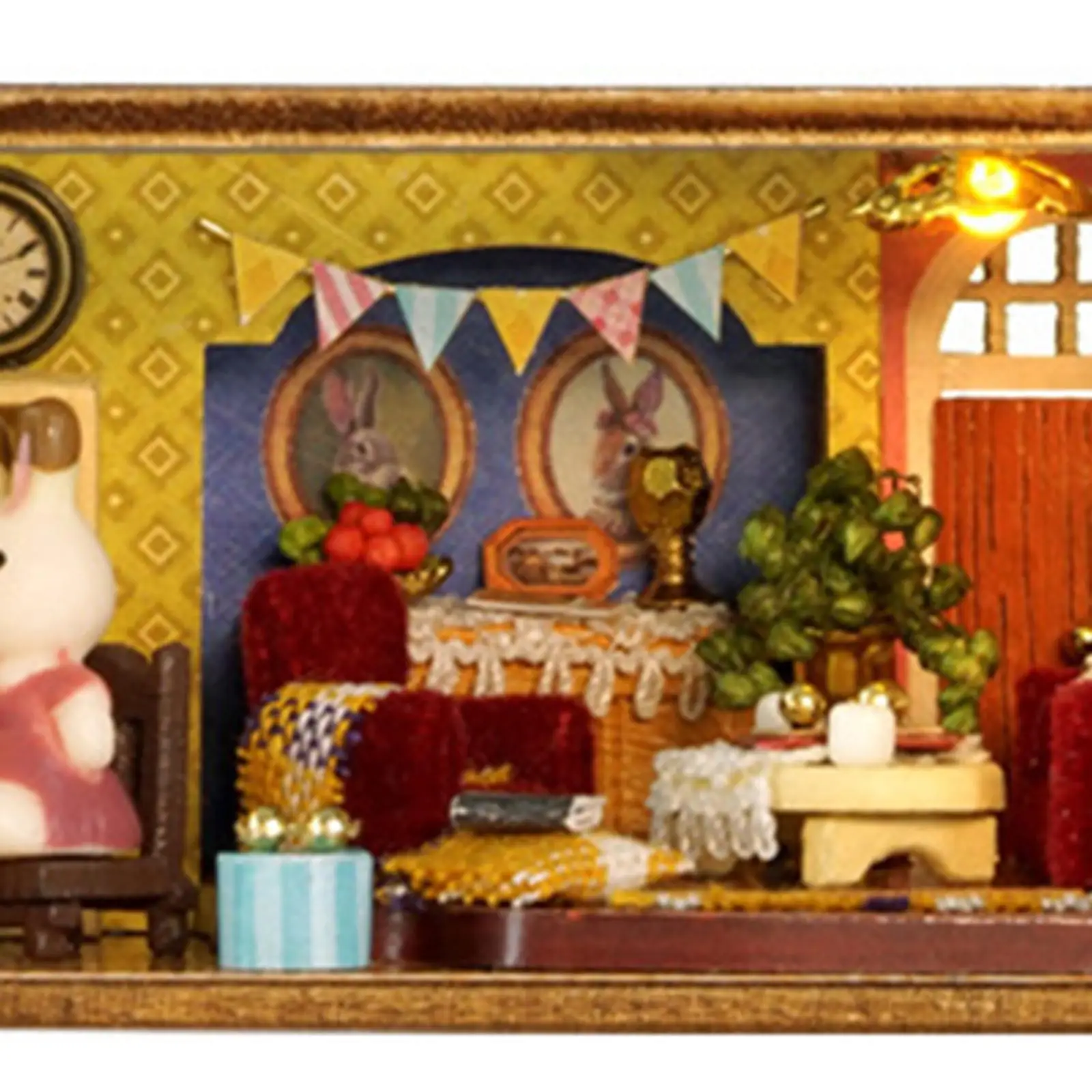 

Кукольный мини-домик с мебелью, цветные подарочные строительные блоки, Деревянный Кукольный дом для офиса, ландшафта, спальни, спальни