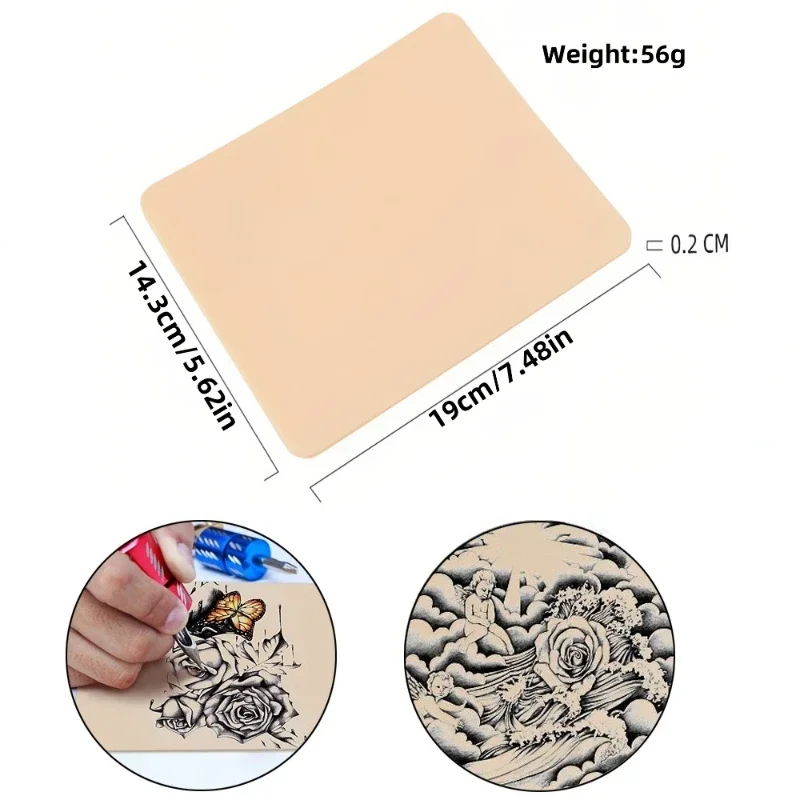 1/3Pcs Tattoo Blank Practice Skin Eyebrow Gragon Pattern Paint Mixer Makeup Double Sized Synthetic Leather  Accessories