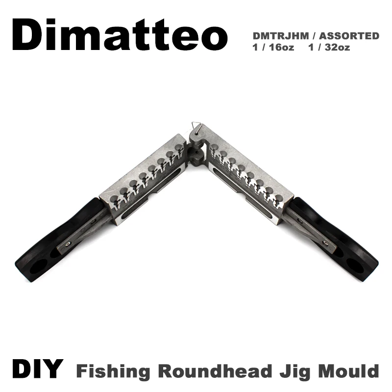 DimatteoDIY Fishing Roundhead Jig Mould DMTRJHM/ASSORTED COMBO 1/16oz(1.75g), 1/32oz(0.875g) 8 Cavities