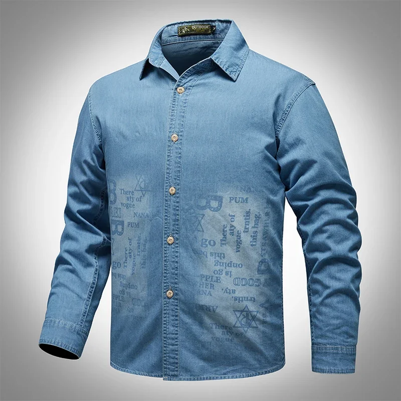 Motorcycle casual denim black blue shirt Moto MEN'S long sleeve cycling riding motocross 2024 spring autumn fashion blouse