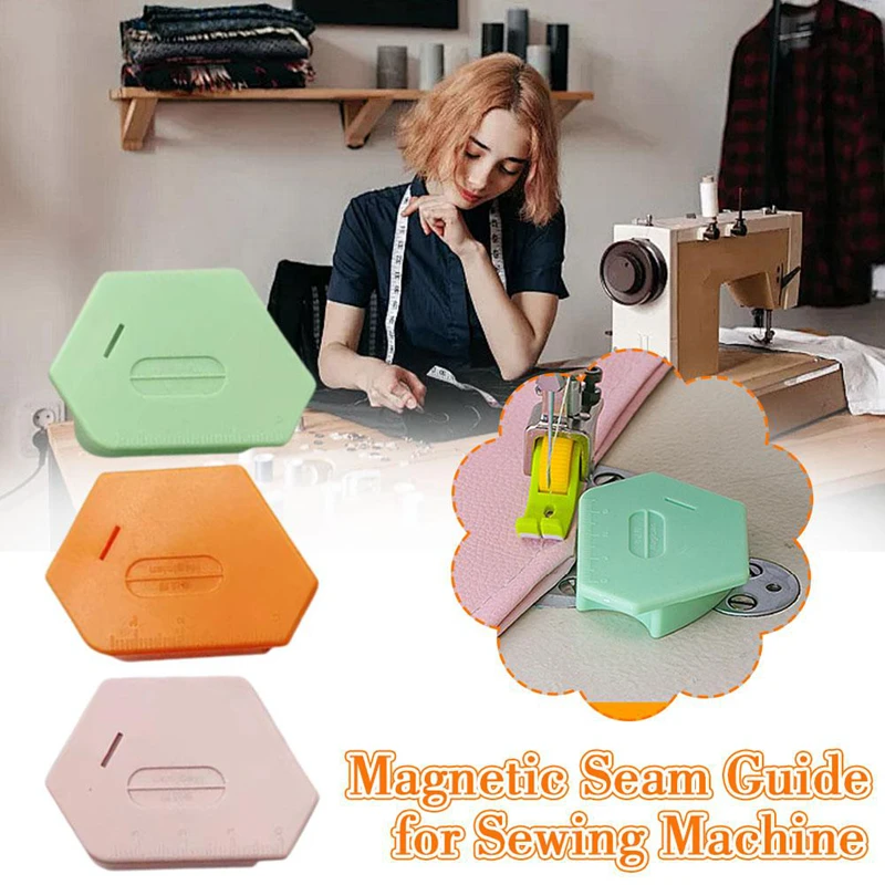 1PCS Product Sewing Machine Guide With Scale Multi-function Magnet Flange Regulation Polygon Magic Color Single Needle Machine